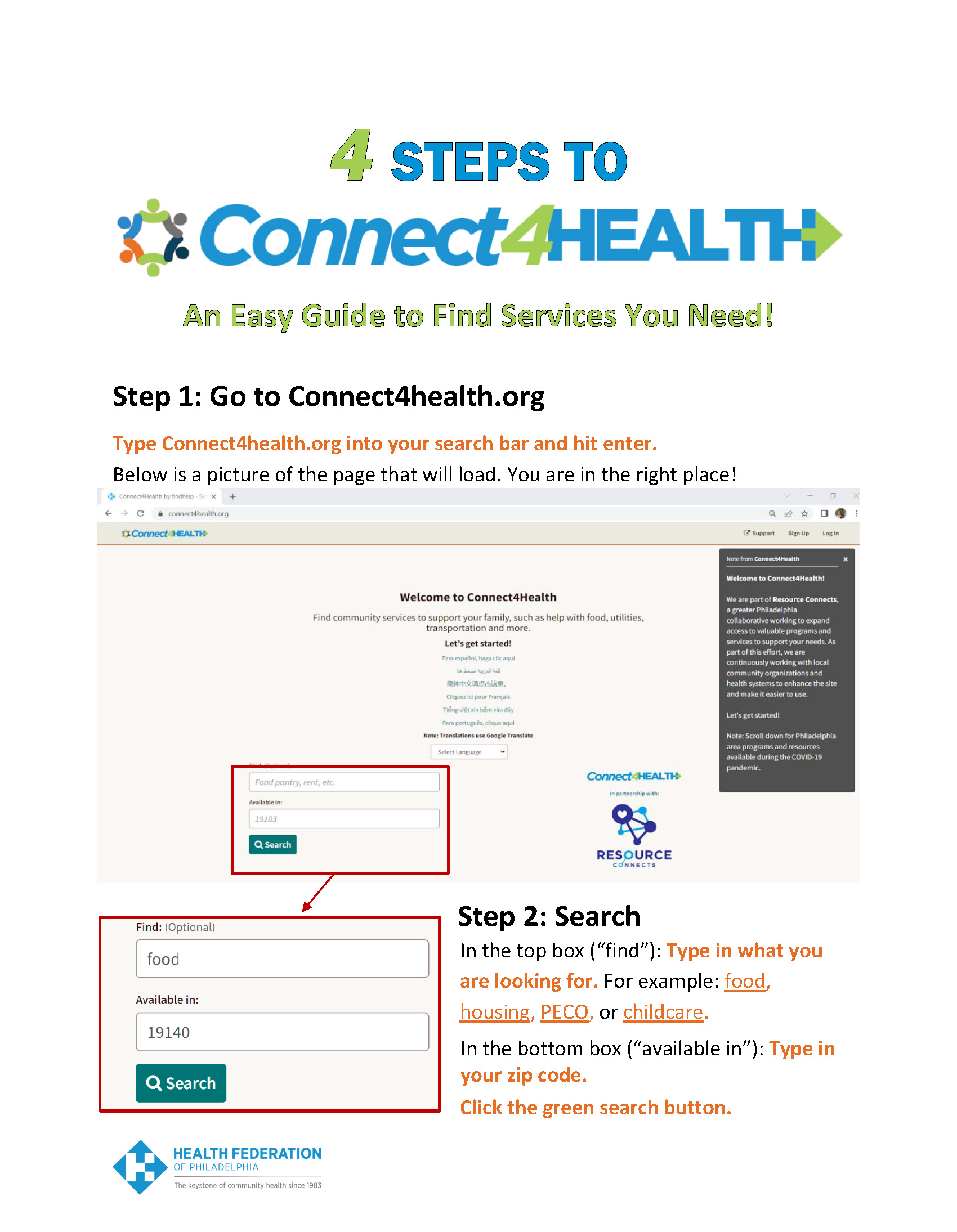 Connect4Health guide page 1