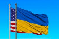 Flags of Ukraine and United States