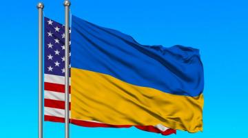 Flags of Ukraine and United States